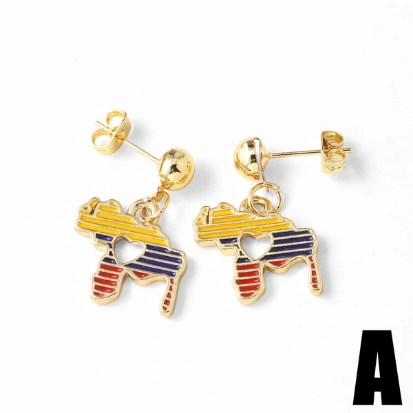 AS jewelry retro copper plated real gold cherry coconut tree pendant earrings earrings female erq31