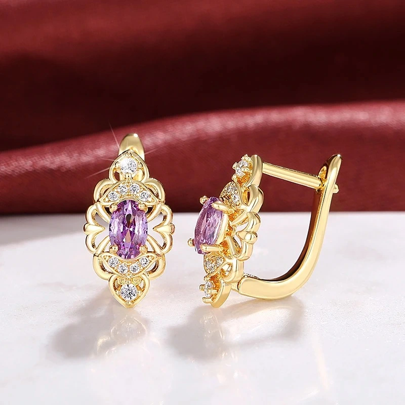 Russia's new earrings 2024 new trend high-end earrings hollow design temperament earrings