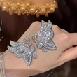 New butterfly smart jewelry for women high-end simulation animal jewelry micro-inlaid zircon geometric style