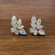 European and American high-quality leaf earrings 3A zircon all-match geometric leaf earrings for women manufacturers spot wholesale