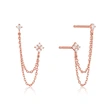 Trendy chain-style tassel diamond earrings, hot-selling personalized trendy earrings (1 pair)