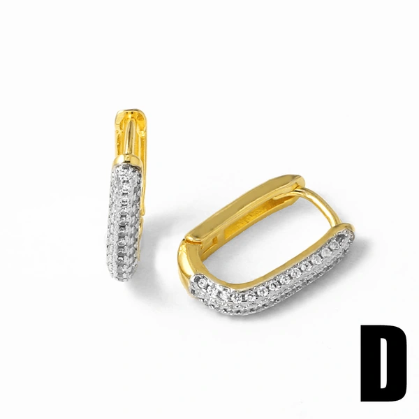 AS jewelry Europe and the United States hot selling copper plated 18k gold C-shaped full zircon earrings earrings era216 earrings