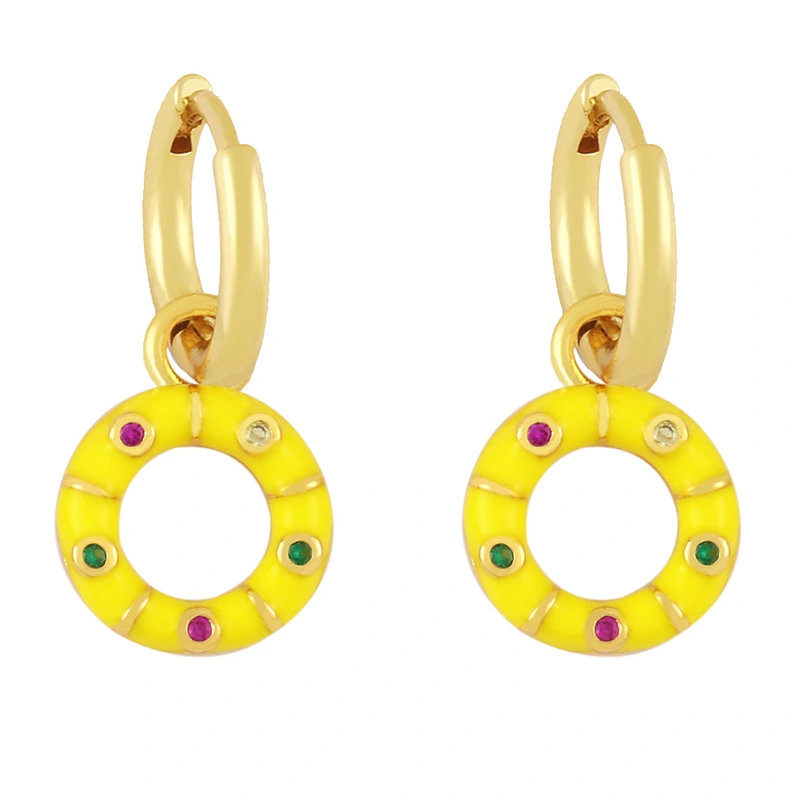 Clearance European and American earrings cute fun colorful geometric circle earrings women's trendy ethnic style earrings ery04