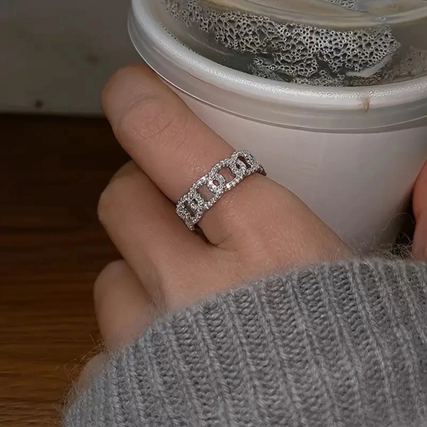   Hot selling ring for women, Korean style, geometric ring buckle, factory direct sales, light luxury ring