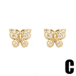 Clearance European and American mini zircon butterfly dragonfly earrings simple earrings wholesale era064