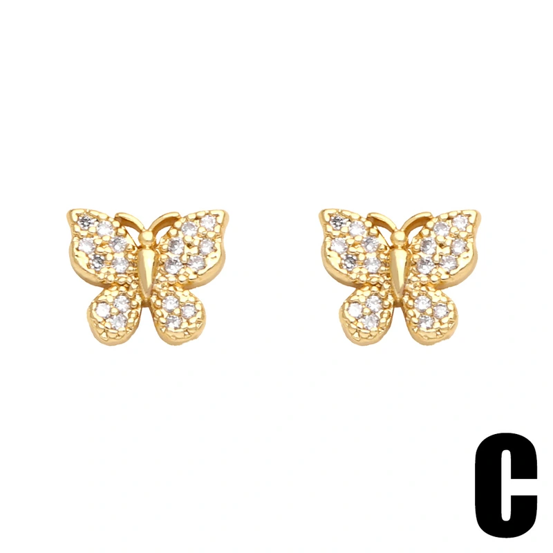 Clearance European and American mini zircon butterfly dragonfly earrings simple earrings wholesale era064