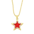 Clearance European and American spring five-pointed star necklace pendant color oil drop zircon necklace clavicle chain female nka003