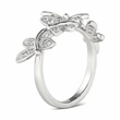  New European and American micro-inlaid light luxury ring bright luminous dragonfly butterfly index finger ring high-end floral ring