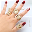 AS jewelry 26 English letters ring female gold-plated full zircon open ring rih31