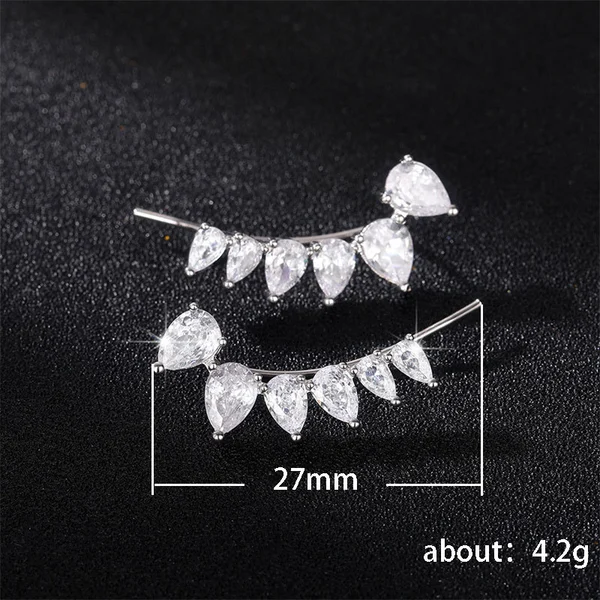 Japanese and Korean simple zircon earrings minimalist style pear-shaped teardrop earrings fashionable earrings factory direct sales
