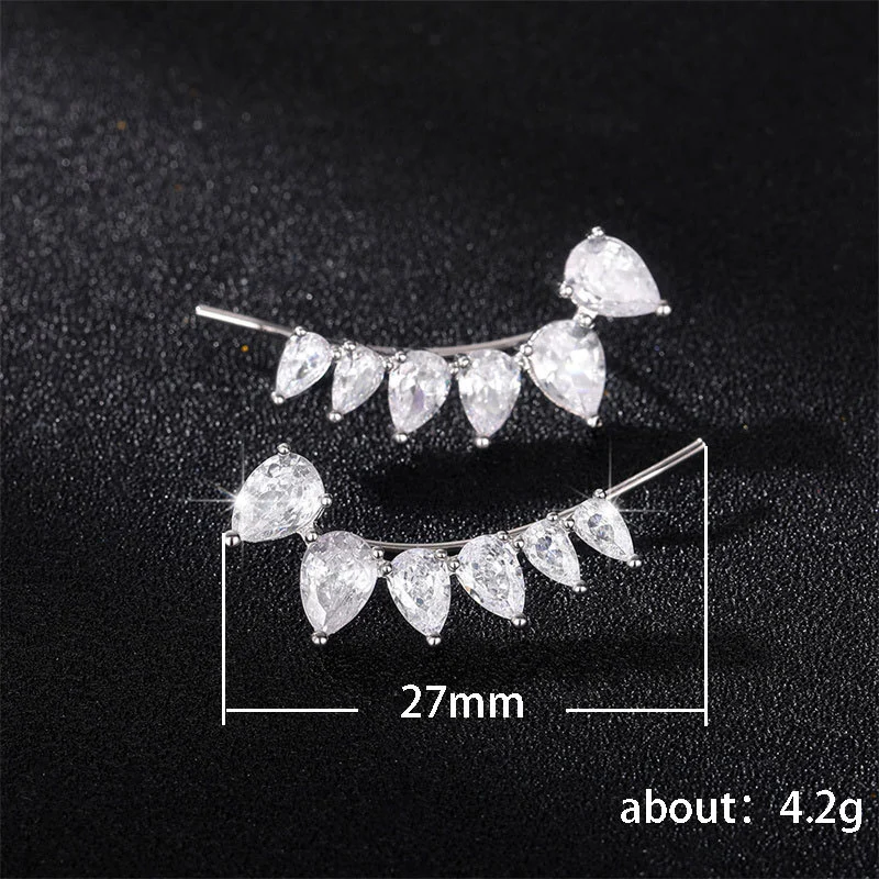Japanese and Korean simple zircon earrings minimalist style pear-shaped teardrop earrings fashionable earrings factory direct sales