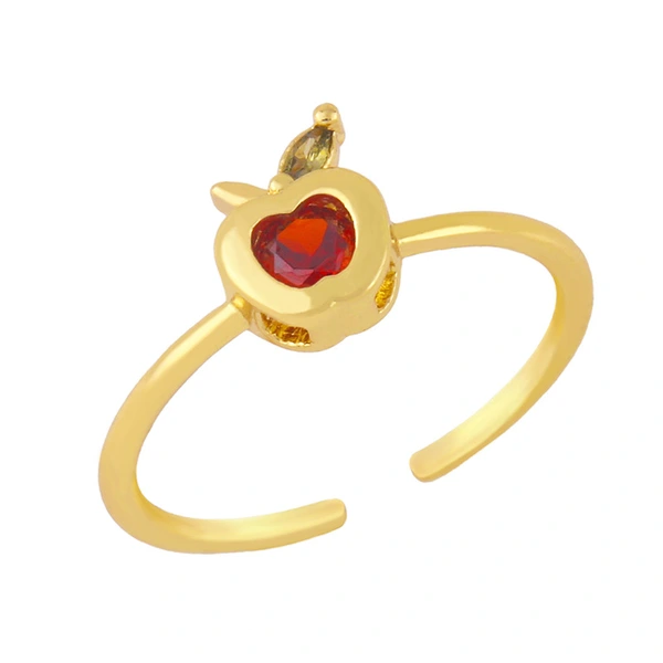 European and American jewelry clearance INS cute colored zirconium cherry strawberry watermelon grape fruit ring fun hand jewelry rim22