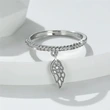  Factory direct sales of wing feather rings for women inlaid with zircon pendant rings, exquisite and fashionable daily accessories