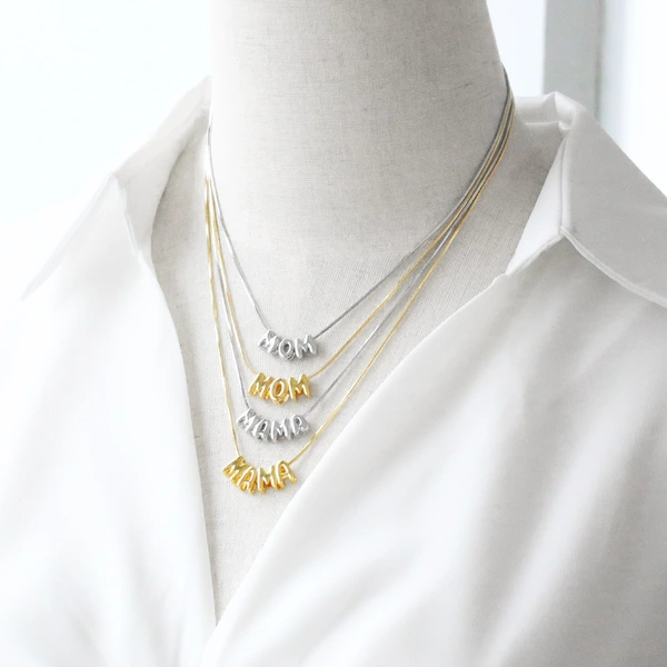 AS jewelry Europe and the United States hot selling Mother's Day English letter mom pendant necklace clavicle chain female nkb604