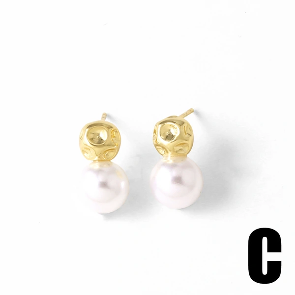 AS jewelry high-end pearl starfish heart copper plated real gold earrings earrings earrings era126