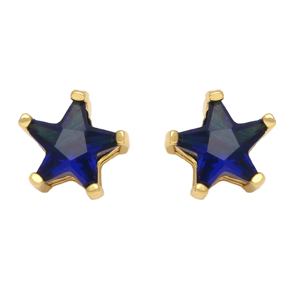Five-pointed star earrings for women European and American style fashion simple small inlaid colored zircon star earrings era131