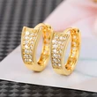 Micro-inlaid zircon small ear clips exquisite niche unique design earrings fashionable temperament hollow earrings