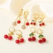 AS jewelry European and American hot selling niche design zircon oil drop fruit cherry earrings earrings earrings erq84