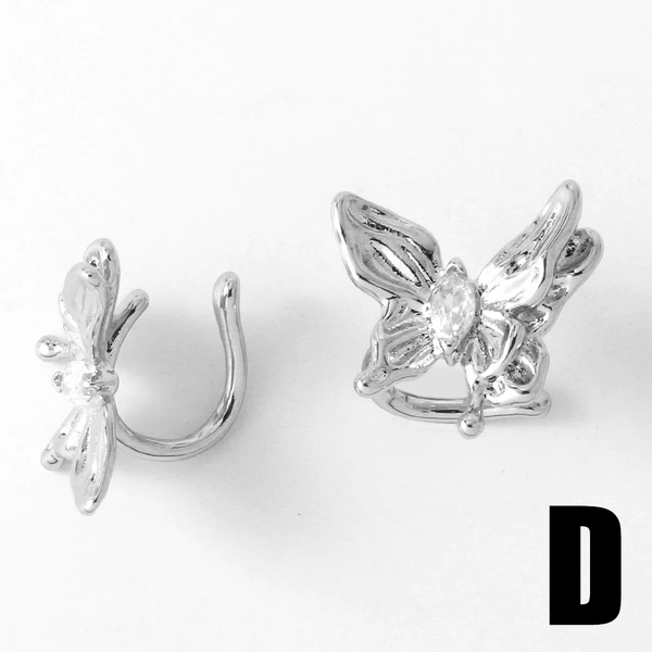 AS jewelry supply hot selling butterfly ear bone clip gold-plated zircon C-shaped earrings earrings for women era067