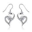  2024 new style trendy heart earrings Korean temperament long style net red earrings round face slimming earrings