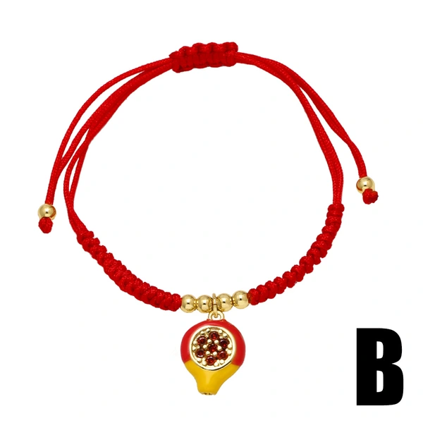 AS jewelry hot selling gold-plated 18k oil drop fruit apple banana red rope bracelet brd68 bracelet