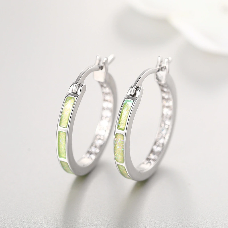 Hot-selling earrings for women, imitation opal, ring-shaped exquisite jewelry, personalized internet celebrity style, fashionable and super hot-selling