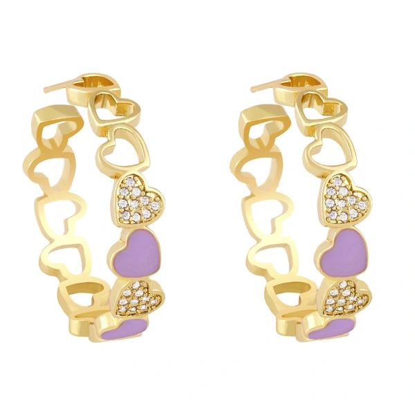 Clearance sale European and American exaggerated large earrings C-shaped hollow love earrings female net red peach heart earrings ery80