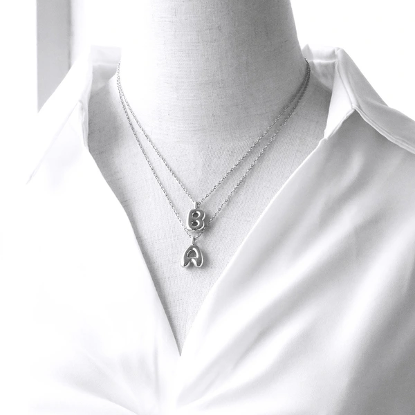 European and American hot-selling jewelry 26 English letters pendant necklace hip-hop smooth gold-plated clavicle chain nkp13