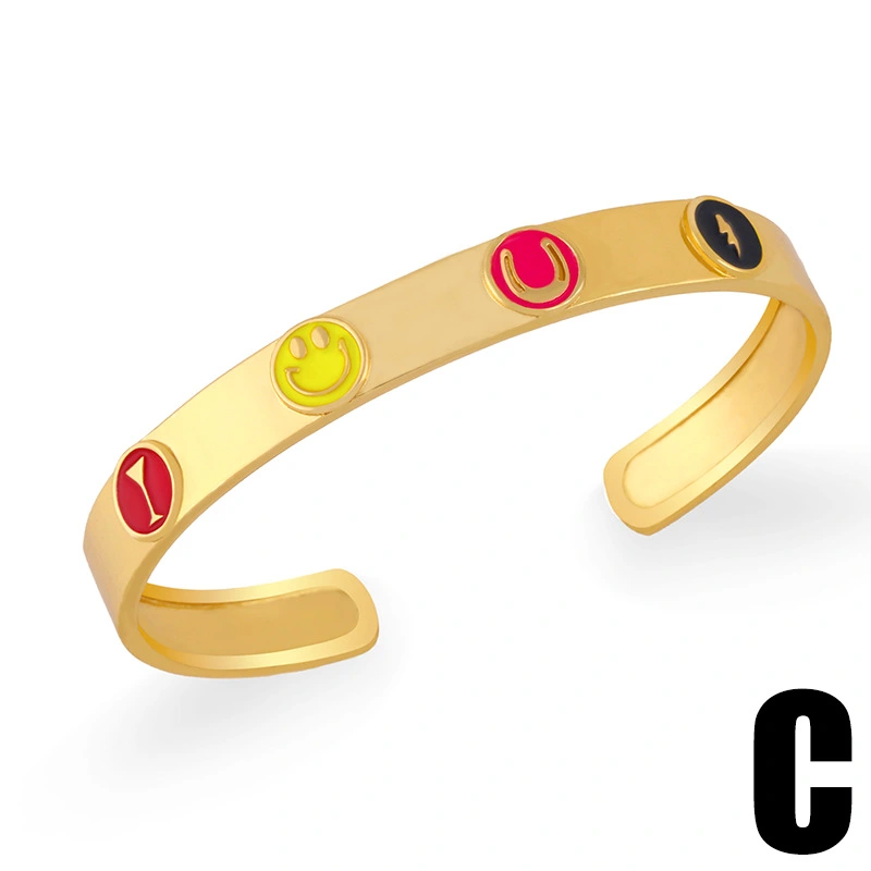 Jewelry European and American heavy industry bracelet color oil drop lightning wine glass smiley face expression bracelet brd92