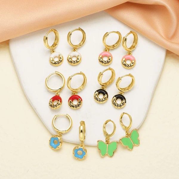 AS jewelry Europe and the United States hot selling donut oil drop earrings earrings copper plated 18k gold earrings earrings era056