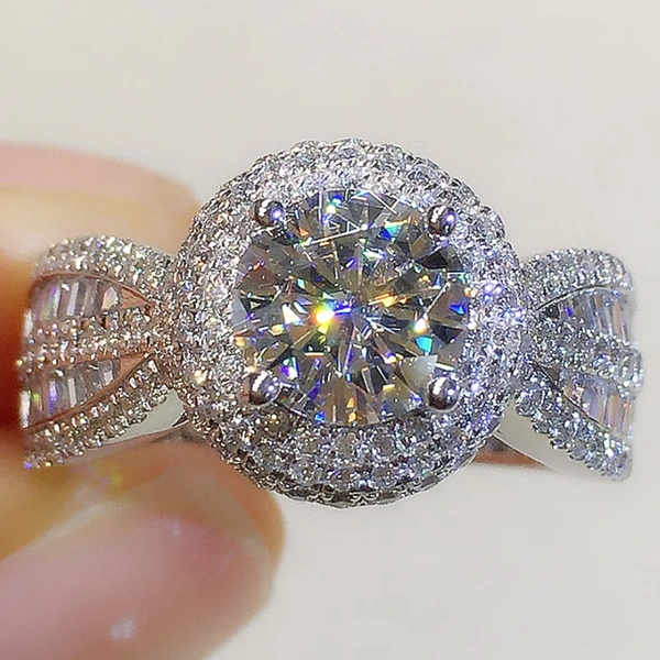    Fashion hot selling rings, luxurious atmosphere, luxury wedding index finger ring, classic bridal ring