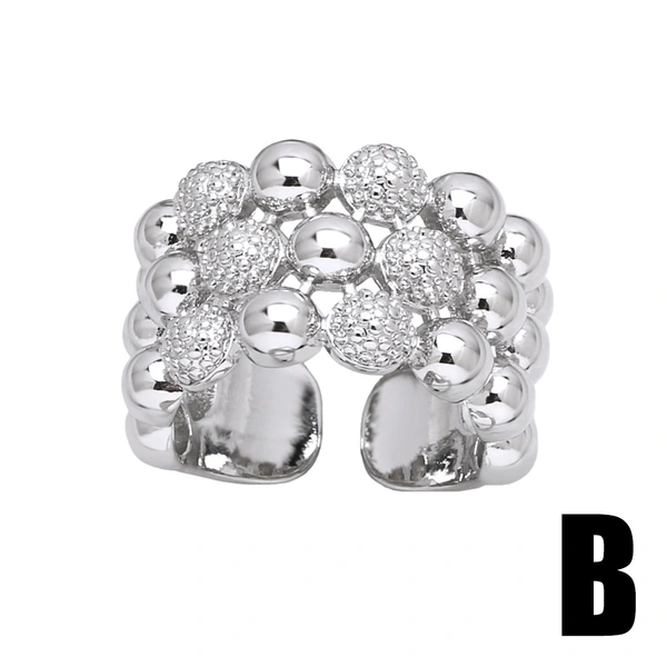 Clearance European and American jewelry round open ring niche retro double-layer gold-plated ring wholesale ris79