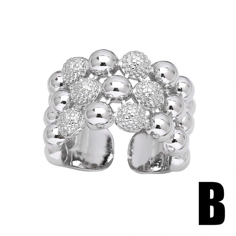 Clearance European and American jewelry round open ring niche retro double-layer gold-plated ring wholesale ris79