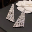 European and American atmosphere exaggerated triangle design earrings temperament banquet accessories female personality full of diamonds shining