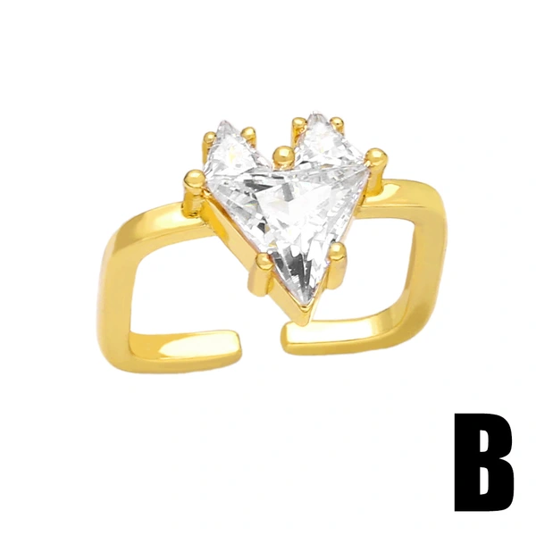 Clearance European and American creative personality dragonfly flower ring niche design super flash love zircon ring rir56