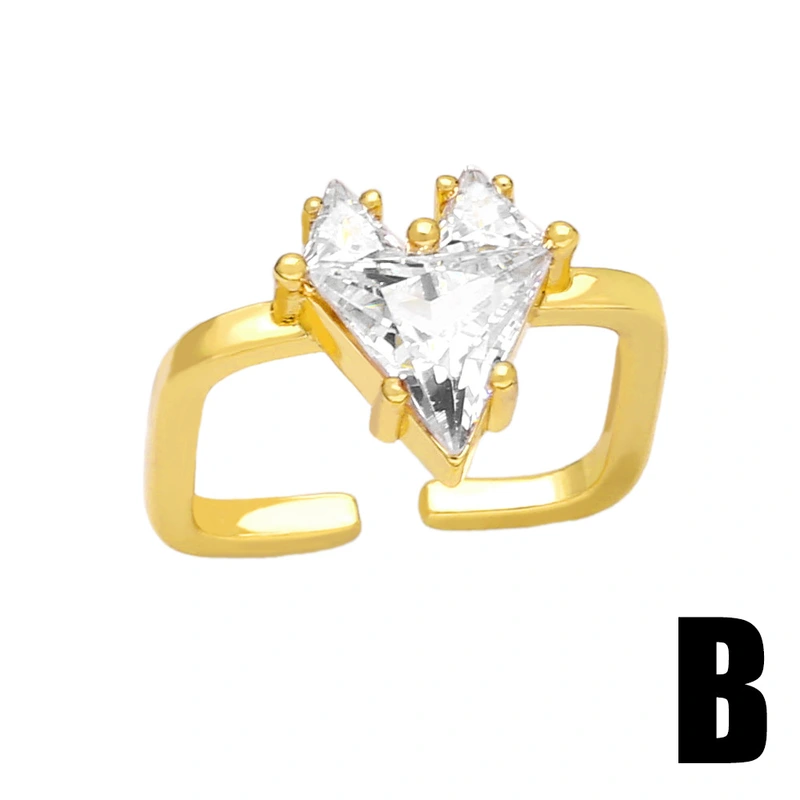 Clearance European and American creative personality dragonfly flower ring niche design super flash love zircon ring rir56