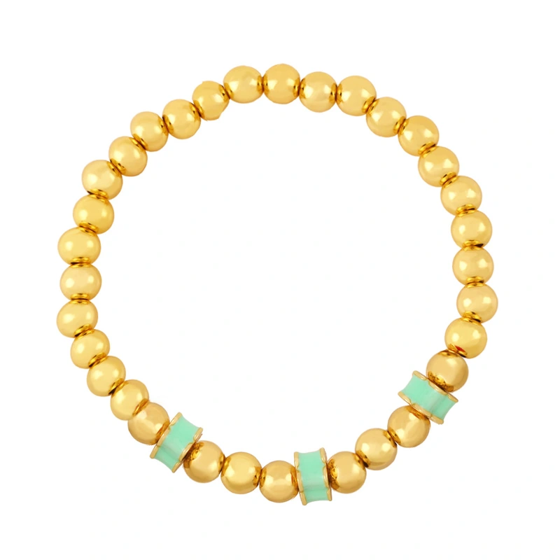 Clearance European and American jewelry handmade beaded flower stitching elastic bracelet niche round bead bracelet bre87