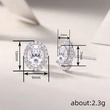 Micro-inlaid daily wear earrings for women, oval geometric inlaid zircon jewelry factory direct sales earrings