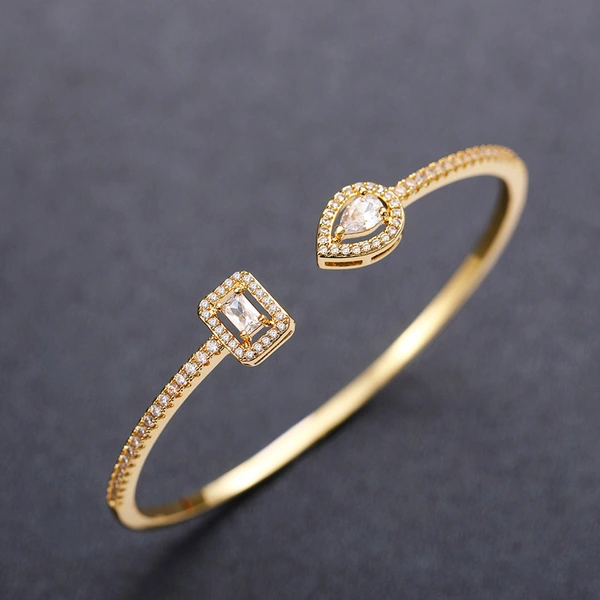 Open bracelet trend brass zircon bracelet temperament Korean style simple banquet hand jewelry gift wholesale