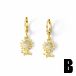AS jewelry new sunflower kitten pendant earrings female gold-plated micro zircon eye flower earrings era381