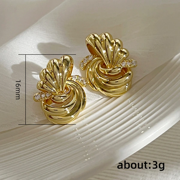 New style earrings simple metallic geometric knotted earrings European and American fashion temperament cold earrings