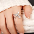  Fashionable niche design colorful ring female hummingbird open adjustable ring popular style