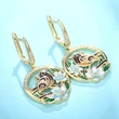 New style earrings with pastoral style, birdsong and flowers, epoxy earrings, handmade enamel earrings, manufacturers wholesale