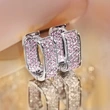 European and American light luxury micro-inlaid zircon earrings young ladies fashion earrings jewelry hot selling hot items