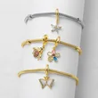 AS jewelry DIY accessories copper plated 18k gold bee butterfly pendant bracelet hand jewelry female brj50