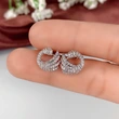 Niche design swan earrings luxury full inlaid zircon mosquito coil plate animal earrings trendy women's earrings