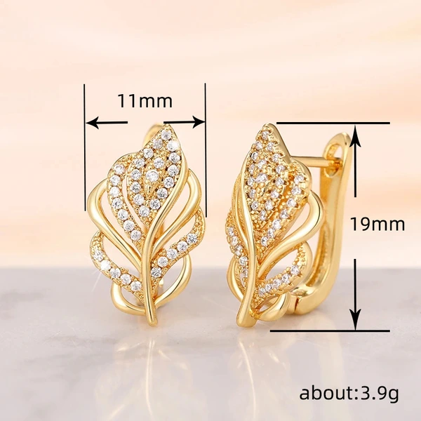 Hot new wheat ear earrings stylish pastoral style light luxury temperament square face earrings leaf female earrings