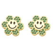 Clearance flower smiley face earrings female earrings European and American niche design fashion diamond sunflower earrings era101