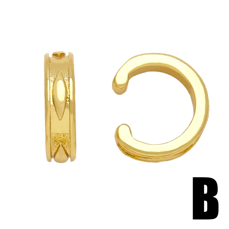 2023 European and American fashion retro metal ear clips without ear holes hip-hop cool style ear bone clips ers46