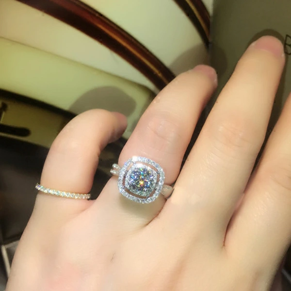 New wedding ring classic four-claw inlaid zircon engagement ring women's bridal evening ring